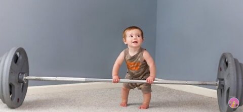 Cute babies doing exercise💪