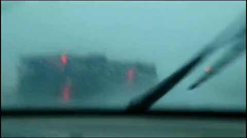 Truck blown over by storm in Iowa