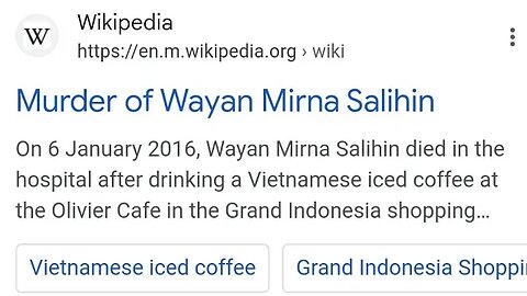 INDONESIA HAS MURDER CASE Murder of Wayan Mirna Salihin On 6 January 2016