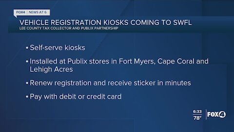 Vehicle registration kiosks now available at Publix