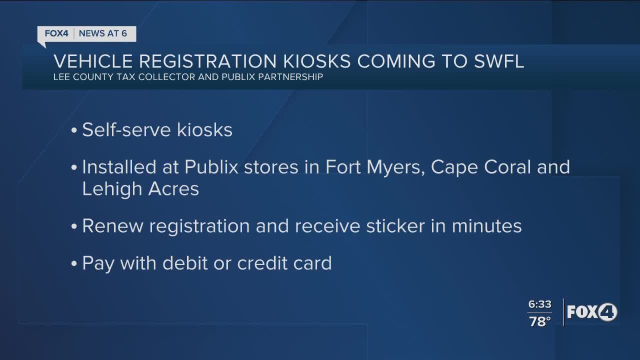 Vehicle registration kiosks now available at Publix