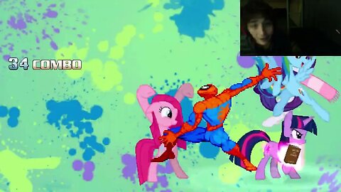 My Little Pony Characters (Twilight Sparkle, Rainbow Dash, And Rarity) VS Spider-Man In A Battle