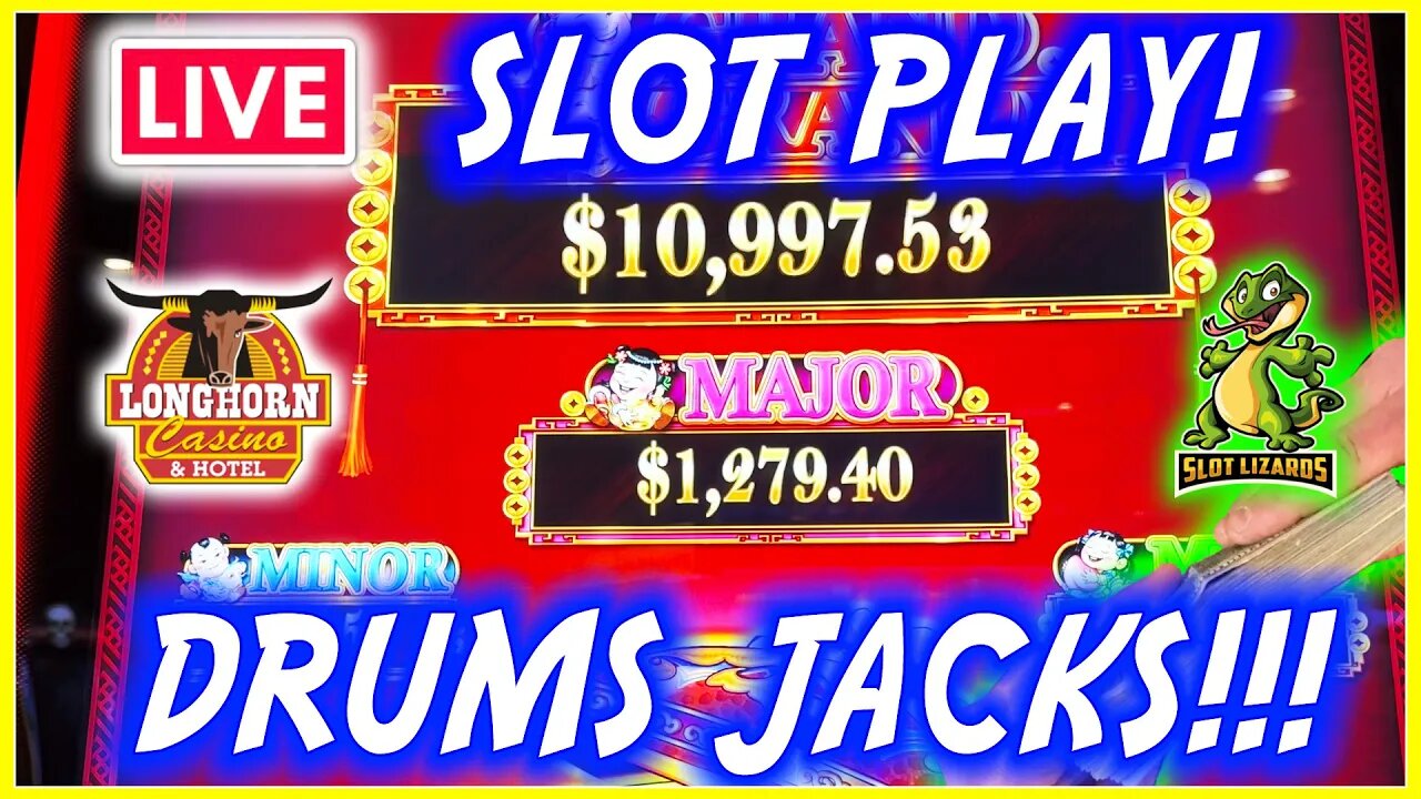 🔴 LIVE SLOTS! EPIC DANCING DRUMS GRAND JACKPOT CHALLENGE! LET'S GO! LONGHORN CASINO!