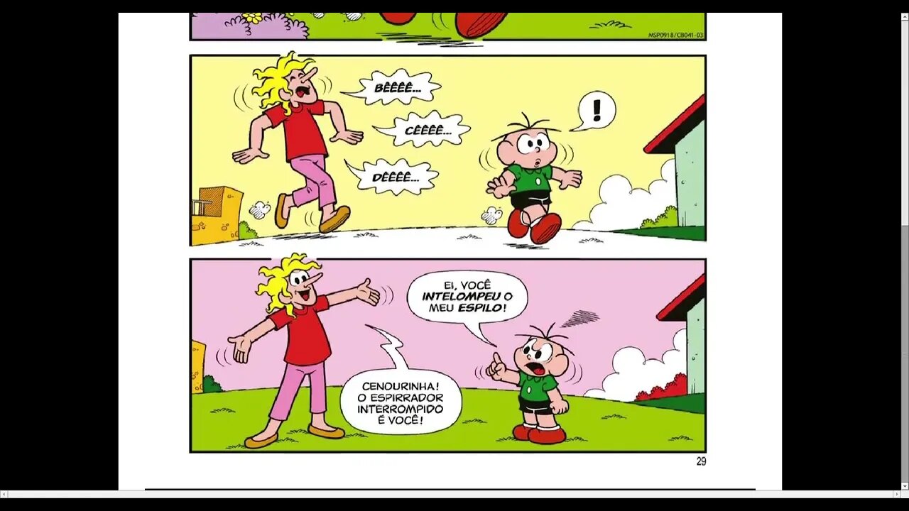 Cebolinha e O Louco Em O Espirrador Interrompido [Pause o Vídeo Caso Não Consiga Ler]