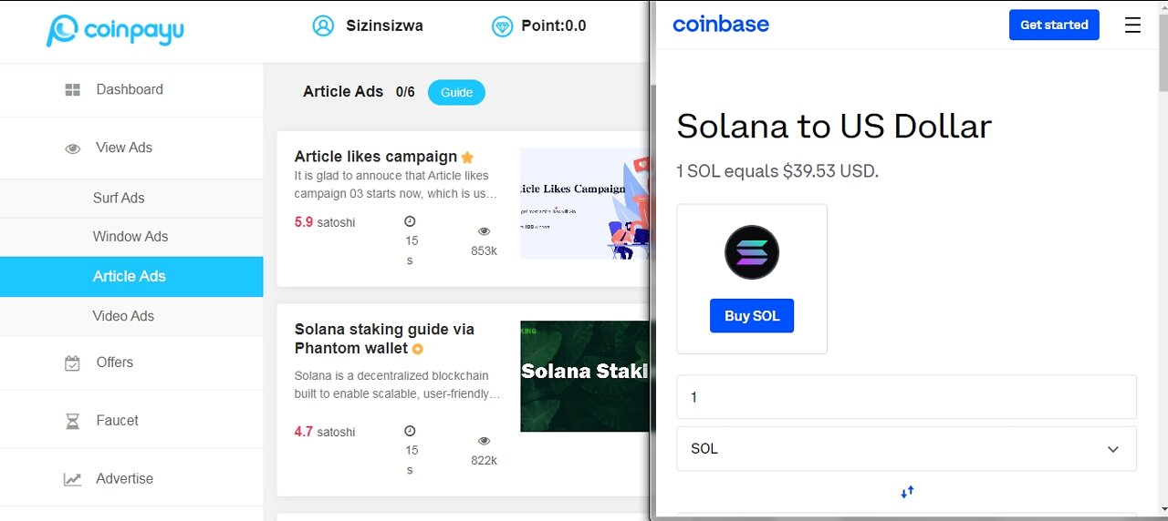 How To Get Free Solana SOL Cryptocurrency Watching Article Ads At Coinpayu & Instant Withdraw