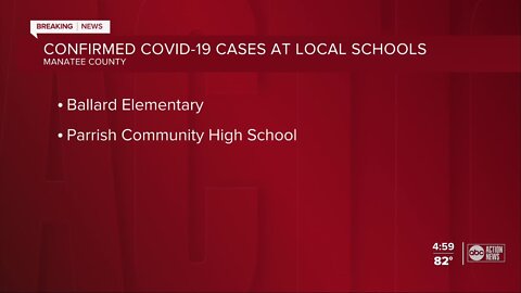 Confirmed COVID-19 cases at Manatee County schools