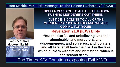 Ben Marble, MD - His Message To The Poison Pushers! 💉 (2023)