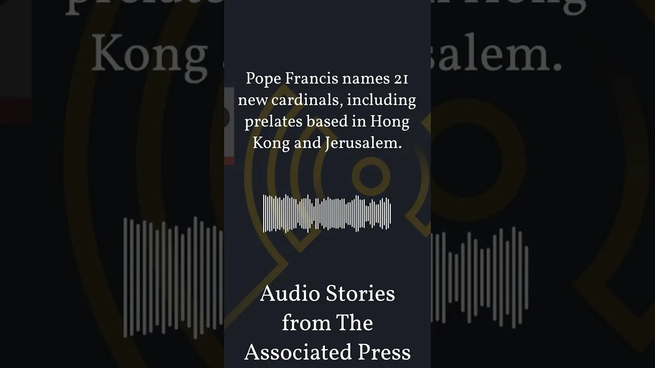 Pope Francis names 21 new cardinals, including prelates based in Hong Kong and Jerusalem. |...