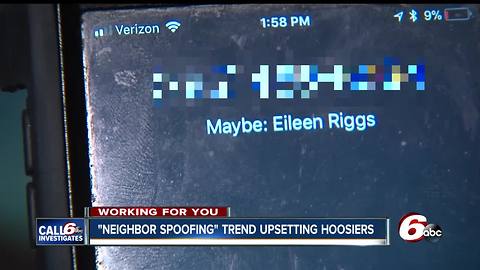 "Neighbor spoofing" trend upseting to Hoosiers who say they're accused of being phone scammers