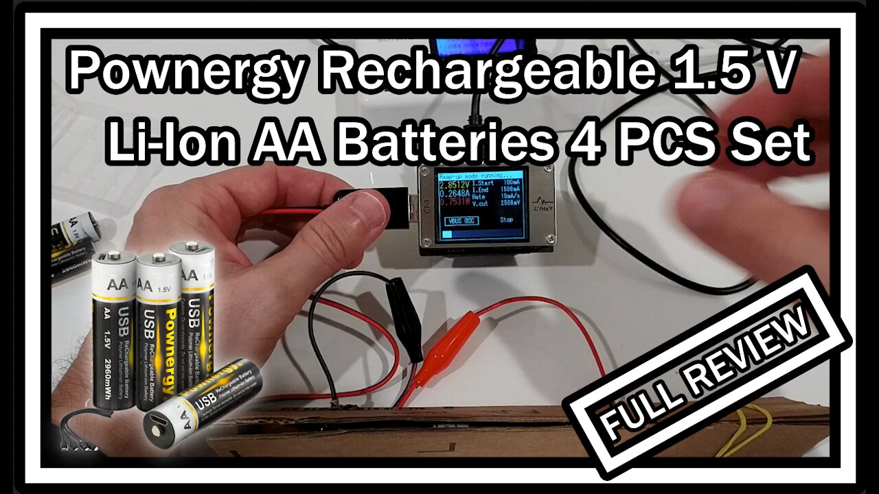 Pownergy Rechargeable 1.5V Li-ion AA Batteries 4 PCS Lithium 2960mWh 1000 FULL Review