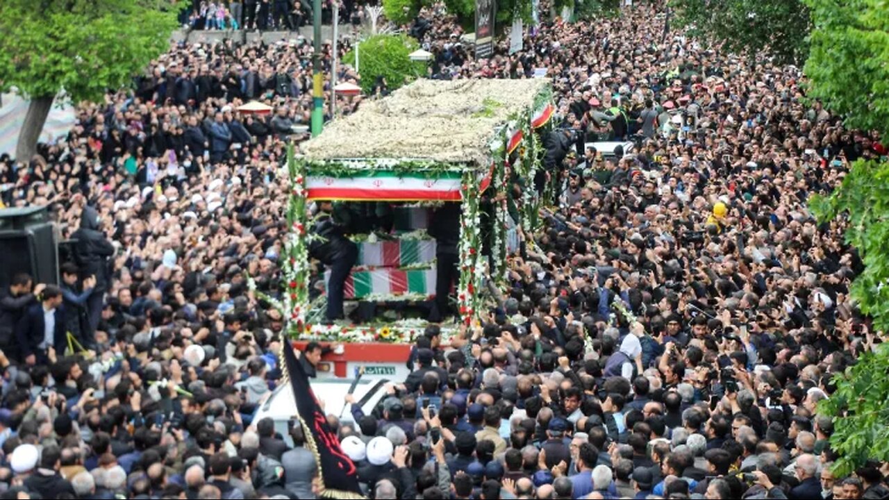 Mourners Attend Funeral Procession For Iranian President Ebrahim Raisi In Tabriz, Iran