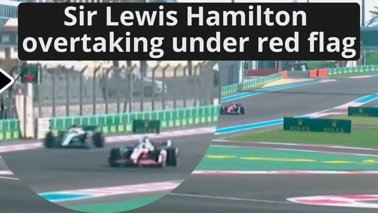 Sir Lewis Hamilton overtaking under red flag #abudhabigp fp3