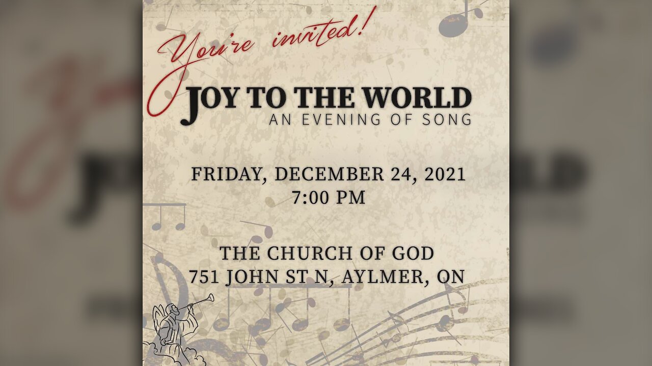 LIVE – Joy to the World, An Evening of Song – Aylmer, ON