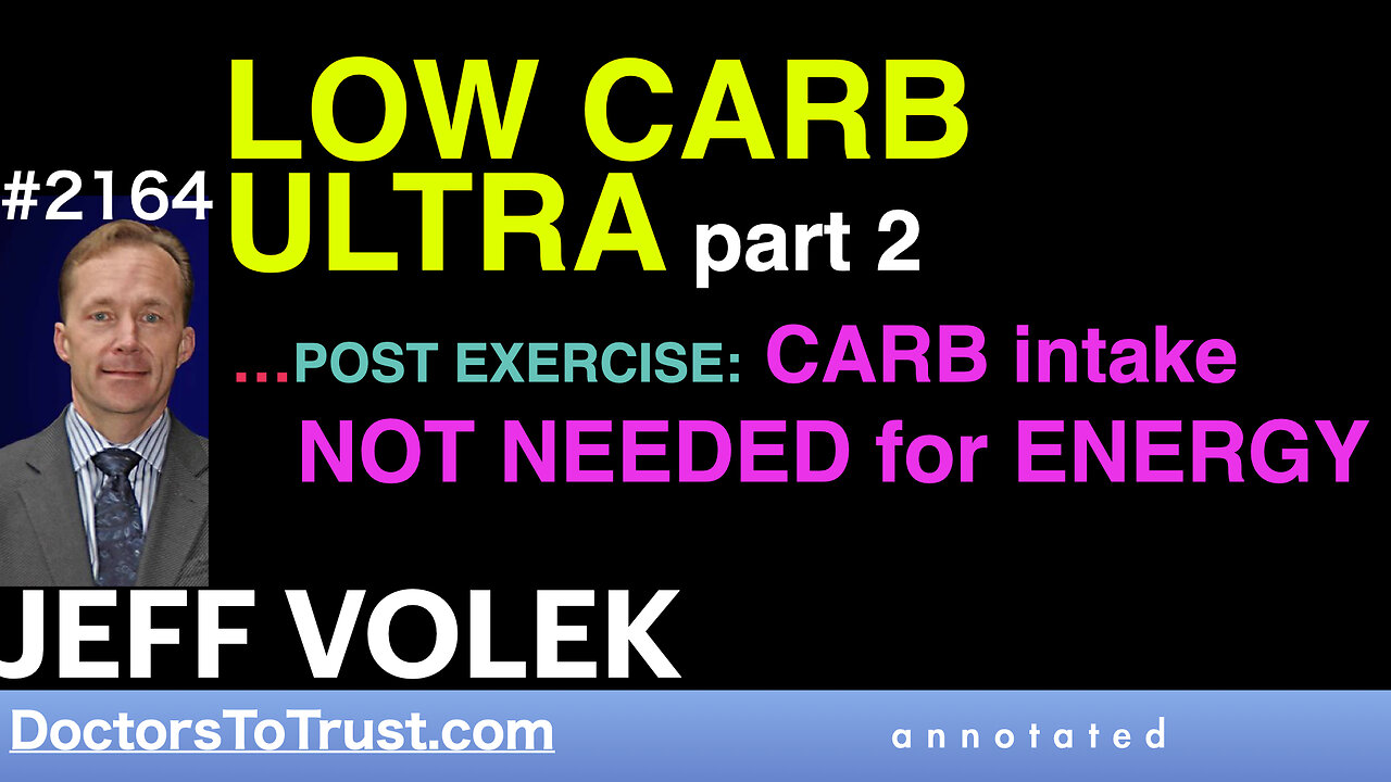 JEFF VOLEK k3 | LOW CARB ULTRA part 2…POST EXERCISE: CARB intake NOT NEEDED for ENERGY