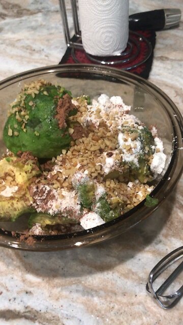 Avocado pudding. Get your Omega 3s, B17, Resveratrol etc.