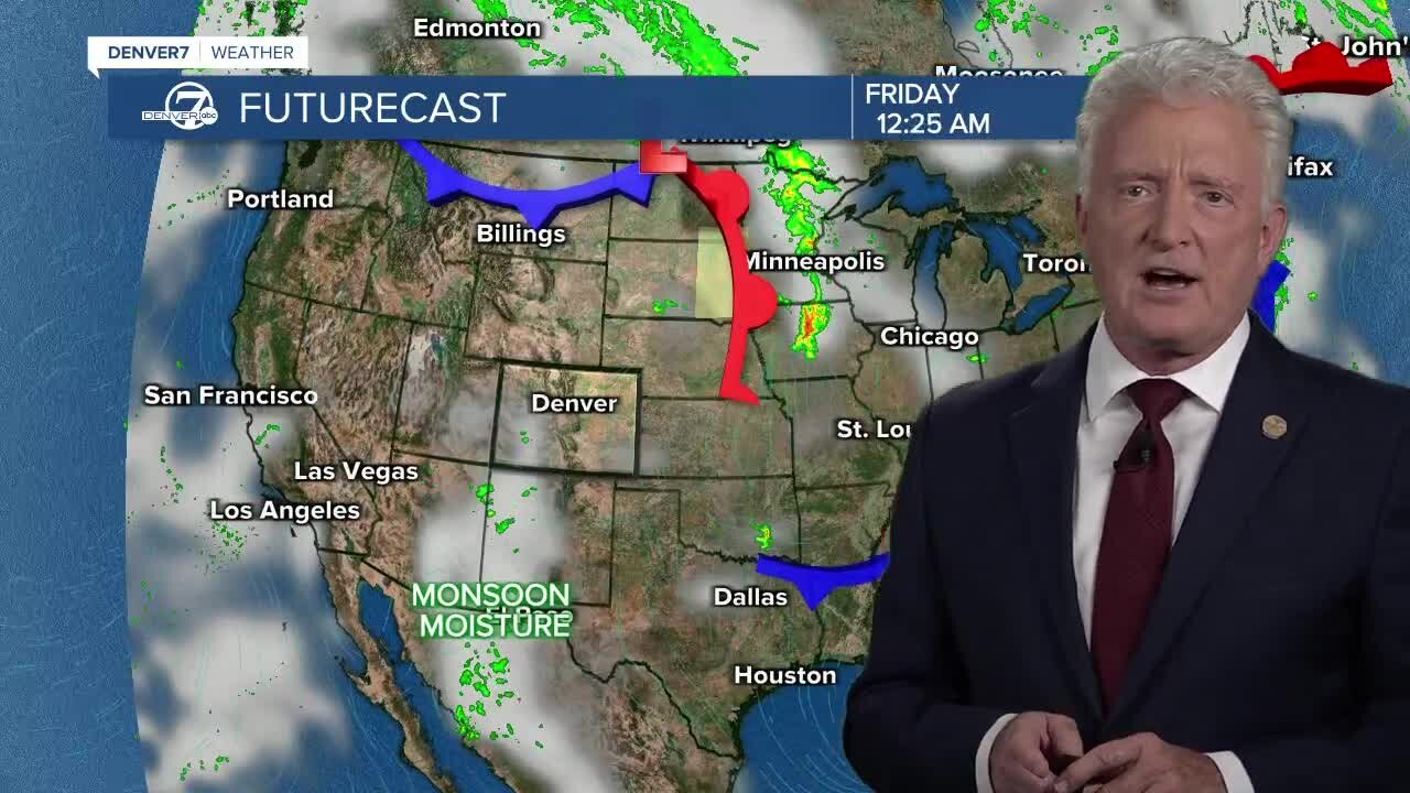 Scattered thunderstorms with gusty winds through early tonight