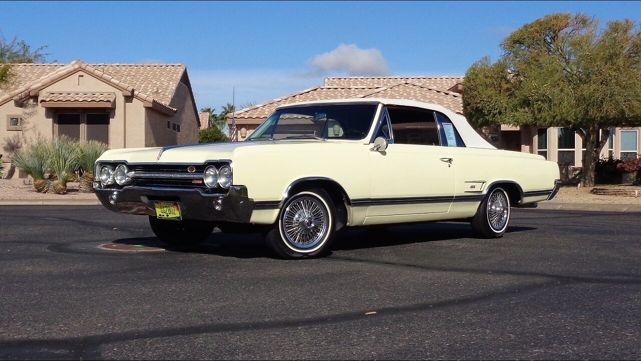 1965 Oldsmobile Olds Cutlass 442 Convertible in Yellow Engine Sound My Car Story with Lou Costabile