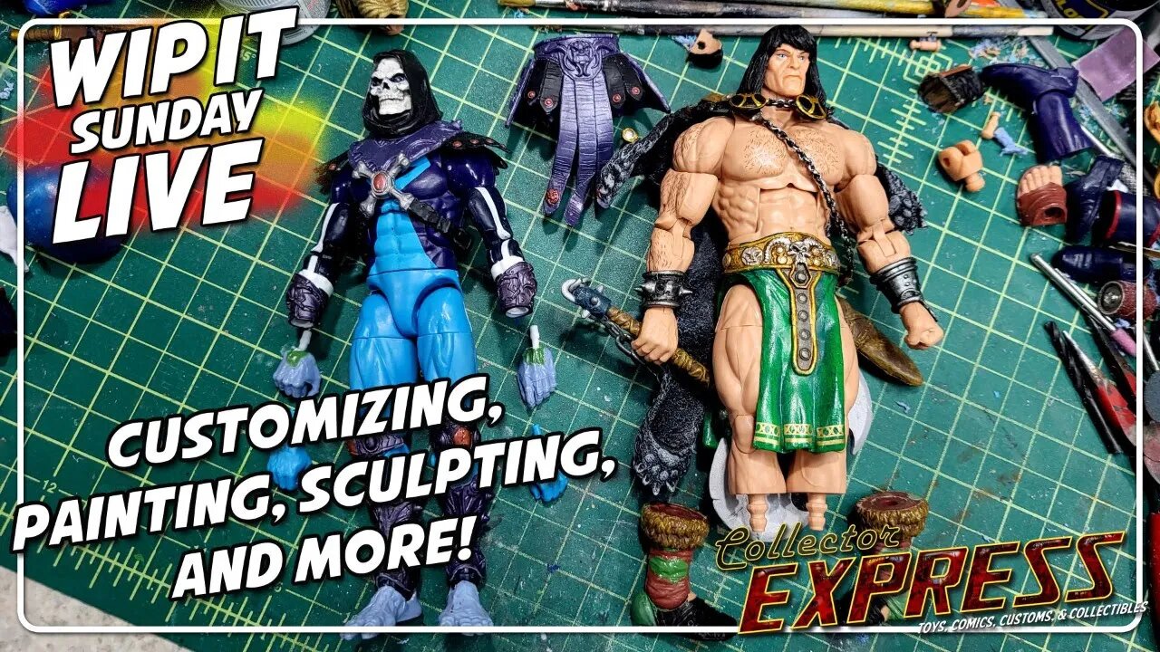 Customizing Action Figures - WIP IT Sunday Live - Episode #37 - Painting, Sculpting, and More!