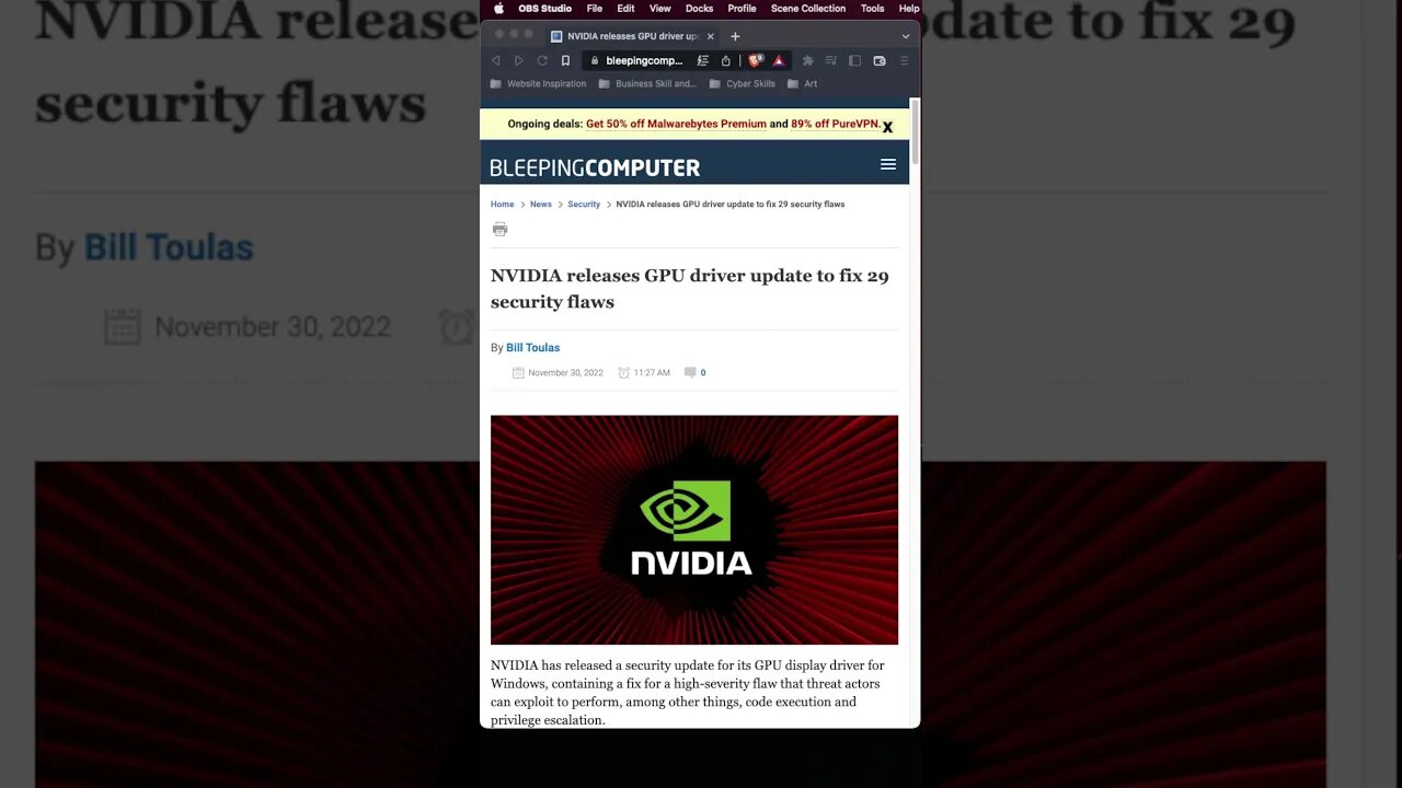 Nvidia Patches Critical vulnerabilities (Late November 2022)