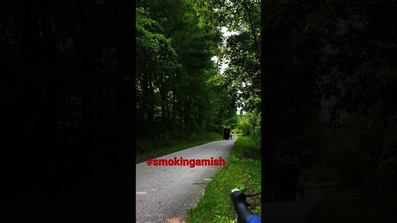 Amish smoking on a path