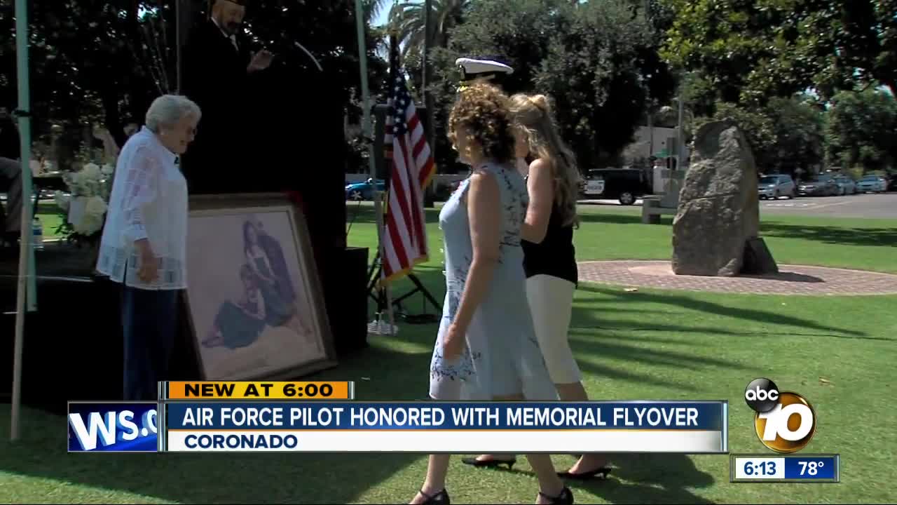 Military widow, husband honored with flyover in Coronado