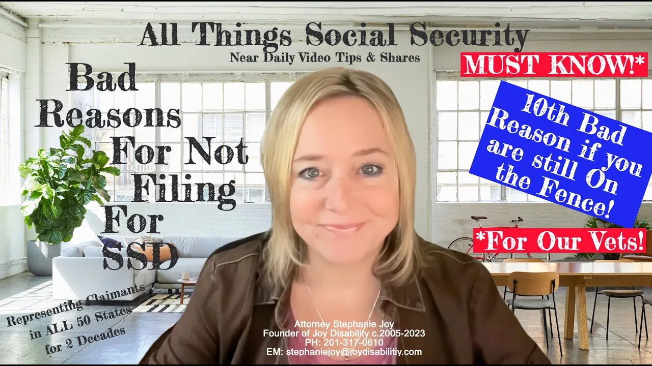 MUST KNOW! 10th Bad reason for Failing to File for Social Security Disability! (For Veterans)