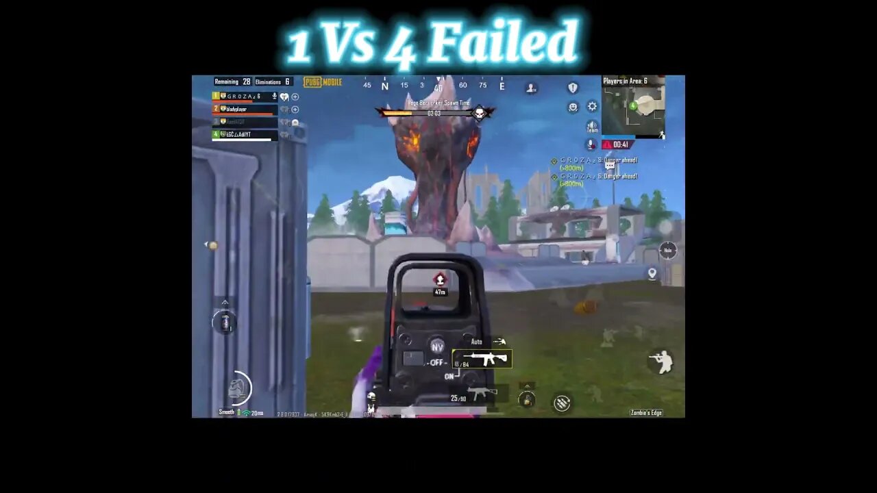 1 vs 4 Failed 😒#shorts #youtubeshorts #pubgmobile #pubg