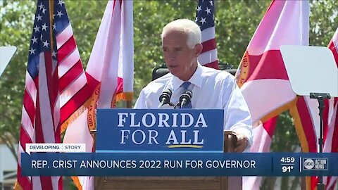 Congressman Charlie Crist announces run for governor of Florida