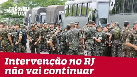Jair Bolsonaro diz que não pretende continuar com a Intervenção Militar no Rio de Janeiro