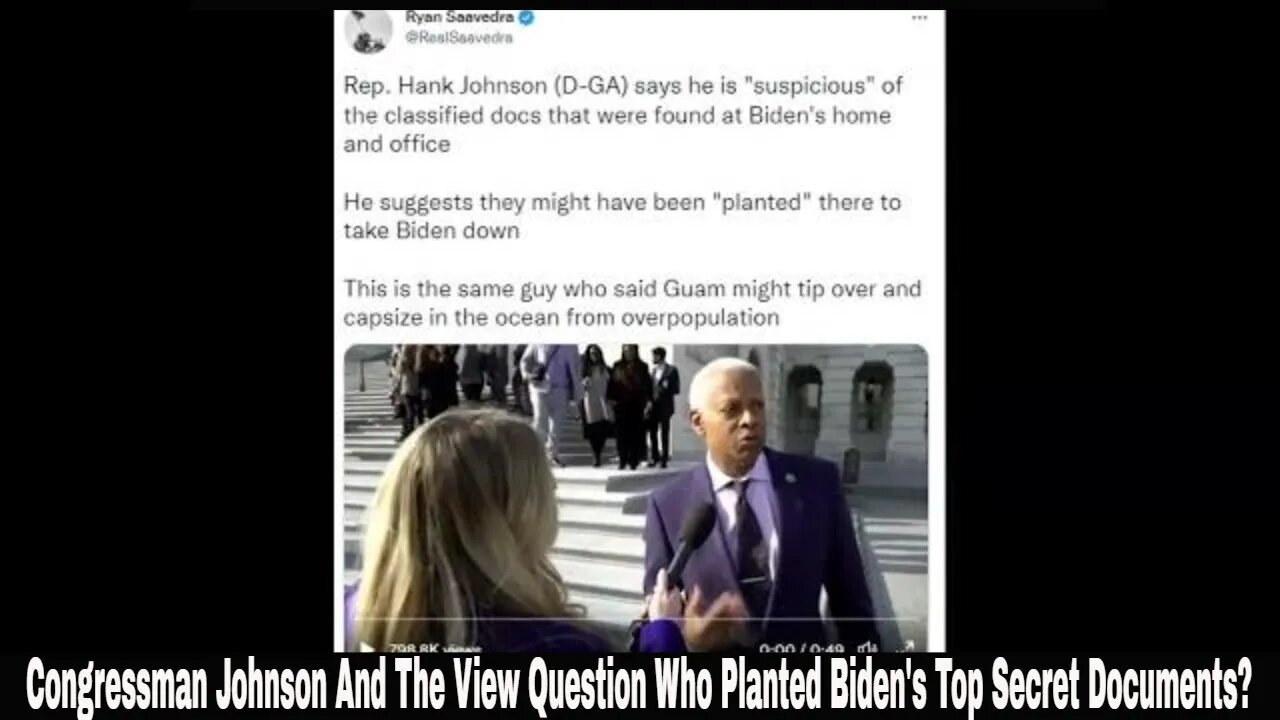 Congressman Johnson And The View Question Who Planted Biden's Top Secret Documents?