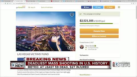 Las Vegas victims fund GoFundMe page now up over 2.5 million dollars