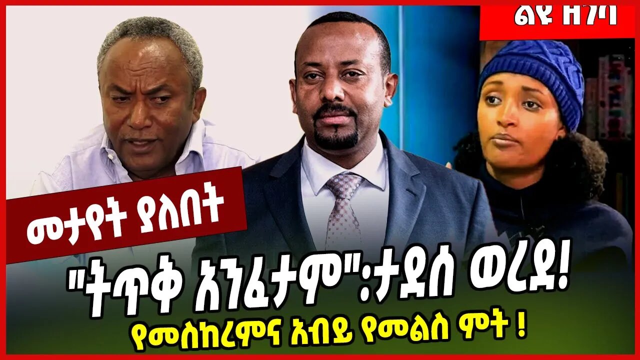 "ትጥቅ አንፈታም":ታደሰ ወረደ❗️የመስከረምና አብይ የመልስ ምት ❗️ Tadesse Werede | Meskerem Abera | Abiy Ahmed #Ethionews