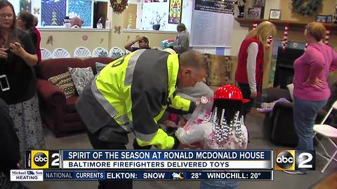 Baltimore City Firefighters deliver toys and holiday cheer to Ronald McDonald house