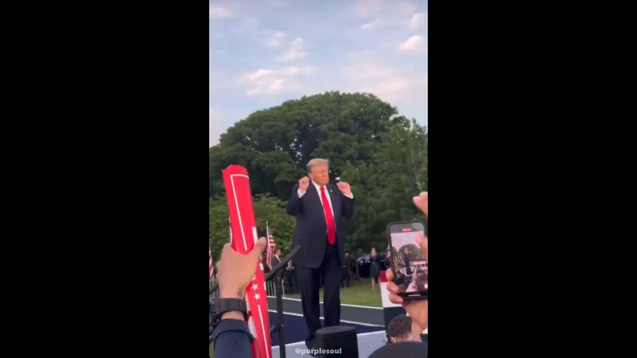 President Trump does his Trump dance at the rally in Bronx, NY