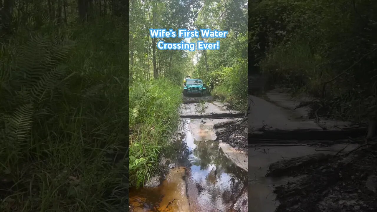 Wife’s First Water Crossing in Wrangler Rubicon! #shorts #jeep