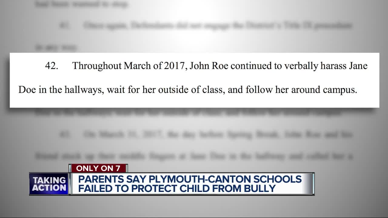 Lawsuit filed against Plymouth-Canton schools for not protecting student from stalking/harassment