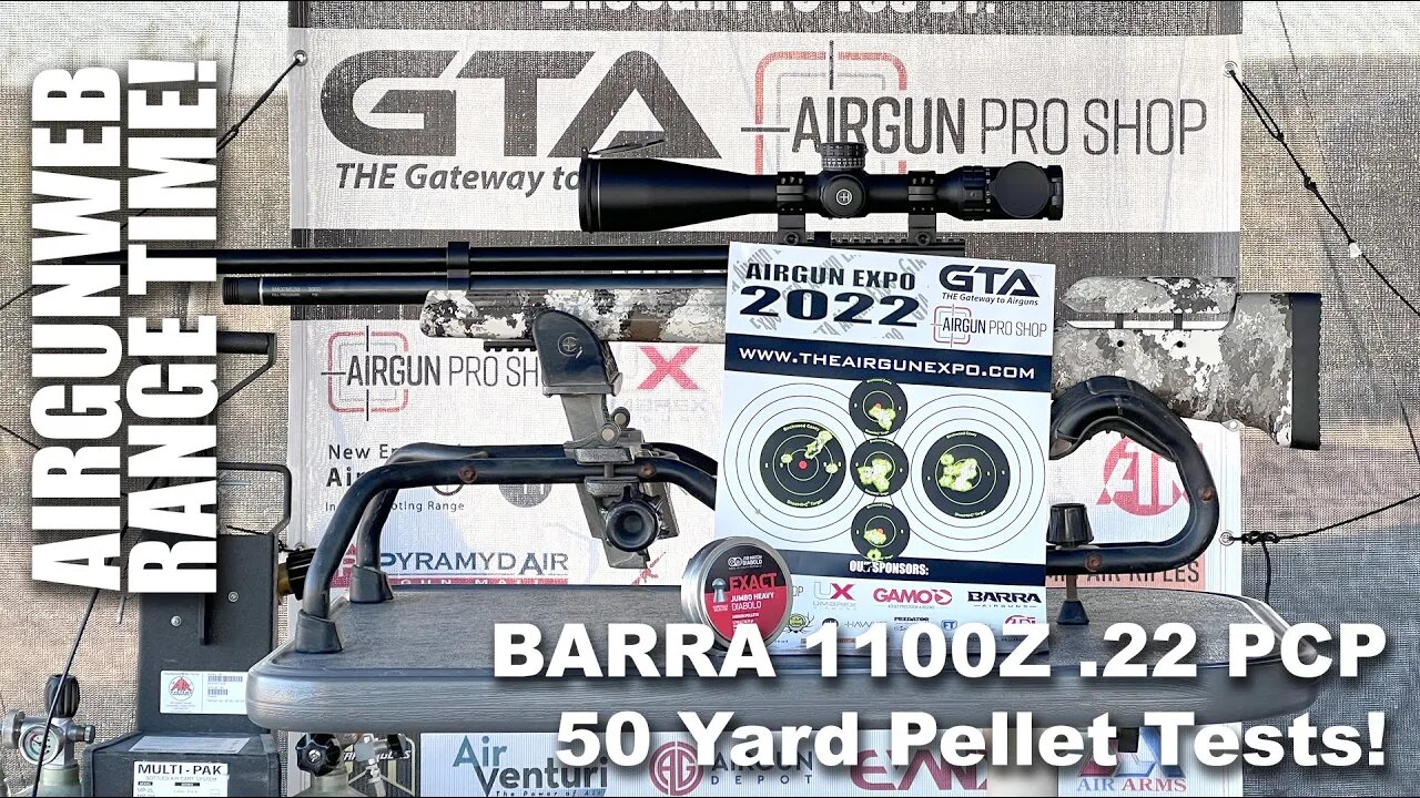 AIRGUN RANGE TIME - BARRA 1100Z .22 PCP Airgun - Part 3, 50 yard tests with JSB Pellets