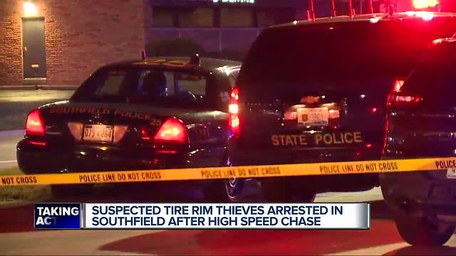 Suspected tire rim thieves arrested in Southfield after high speed chase