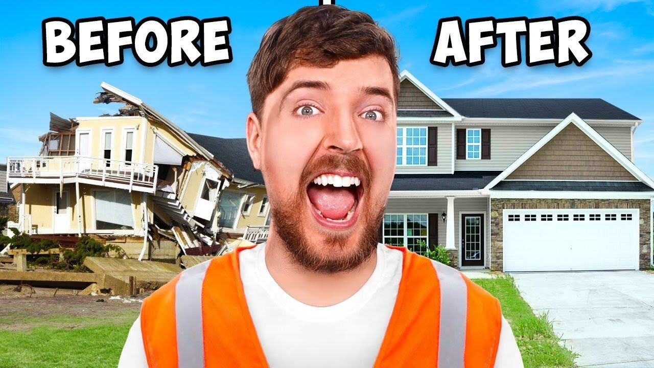 Rebuilding Homes for Tornado Survivors.//Mr.Beast