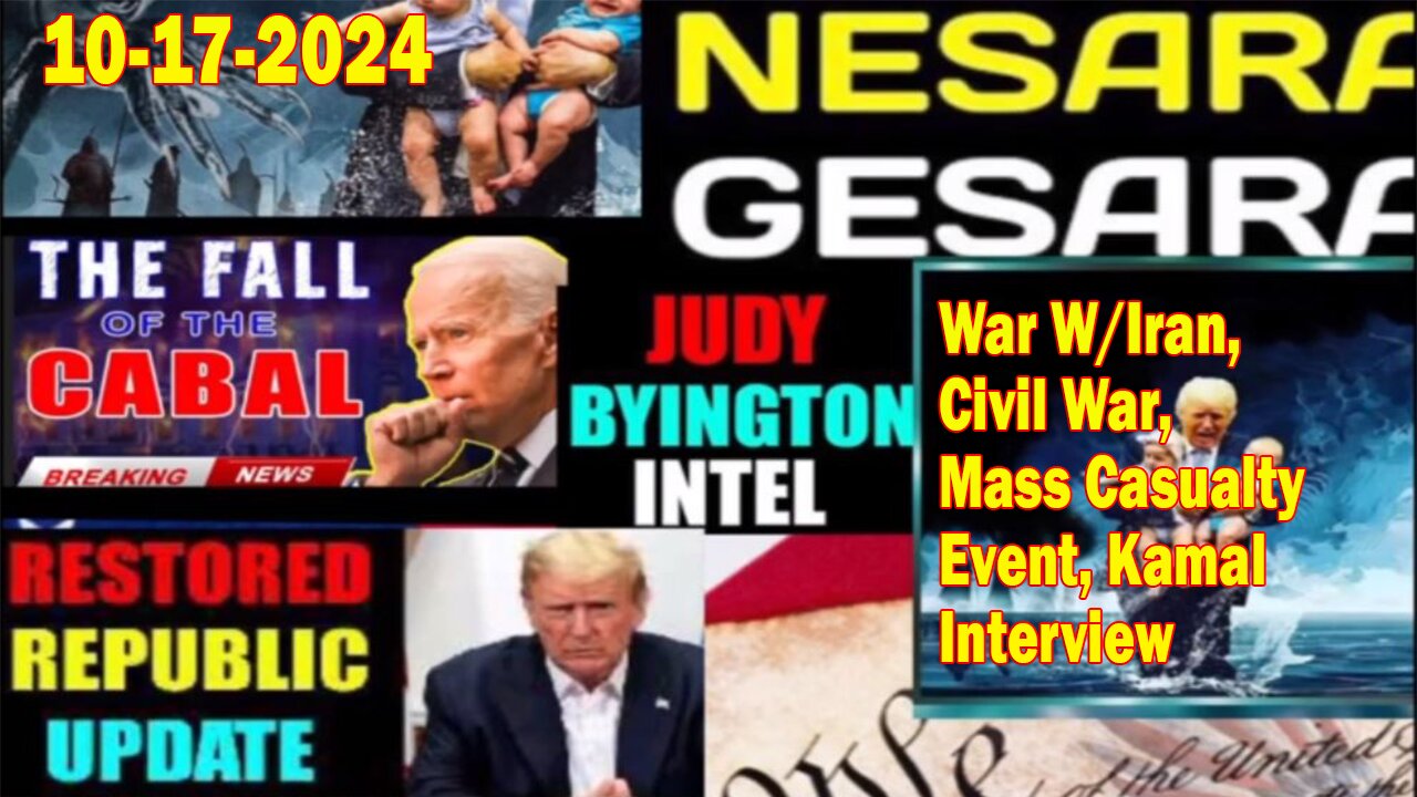 Judy Byington. Benjamin Fulford ~ Situation Update Oct 18~ War W/Iran, Civil War, Mass Casualty Event - Restored Republic via a GCR. Pascal Najadi