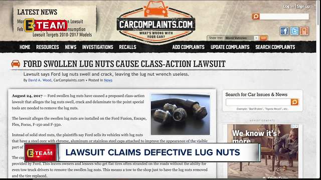 Lawsuit claims defective lug nuts on Ford cars