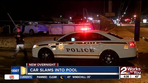 Car slams into pool near 11th Sheridan