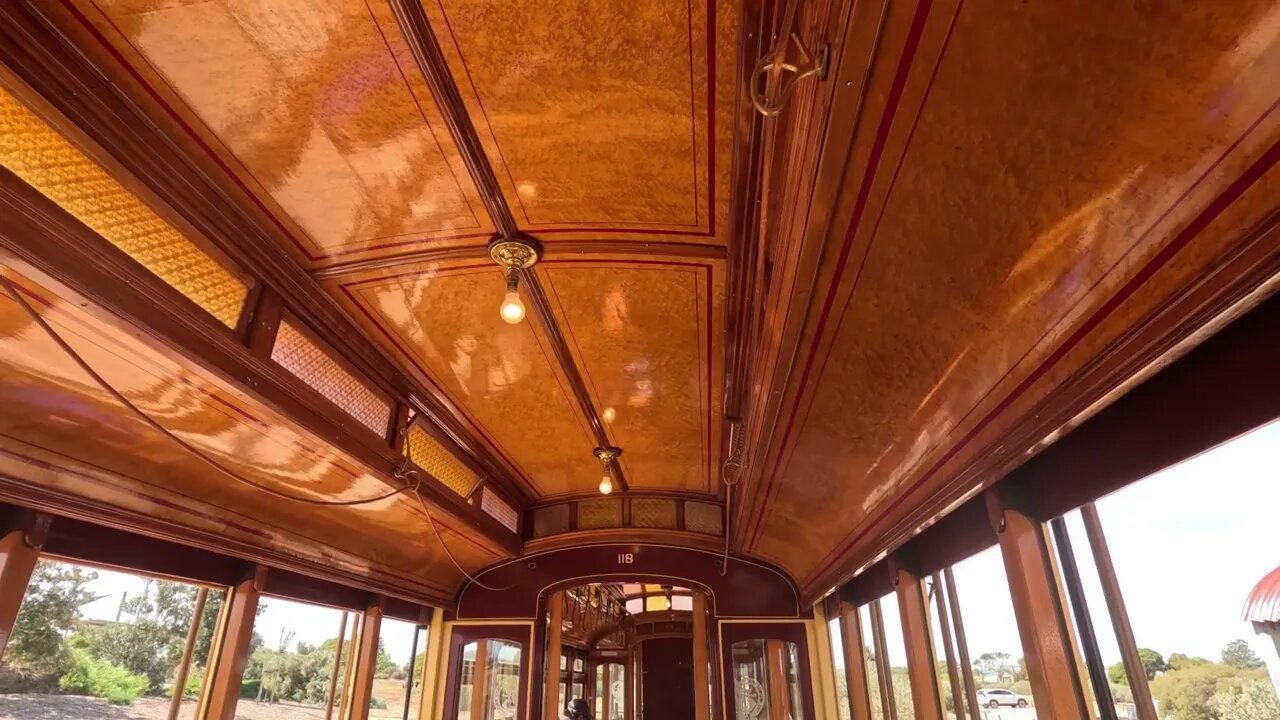 Beautiful architecture of the Ceiling on an old restored Tram | Adelaide | Intrepids
