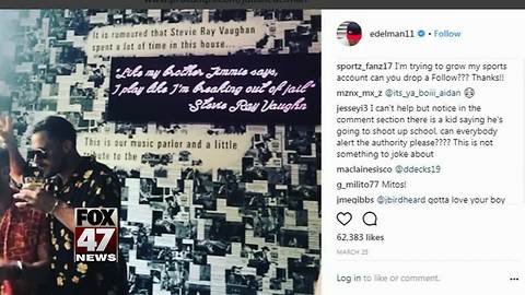 School shooting threat made on Patriots' player's Instagram