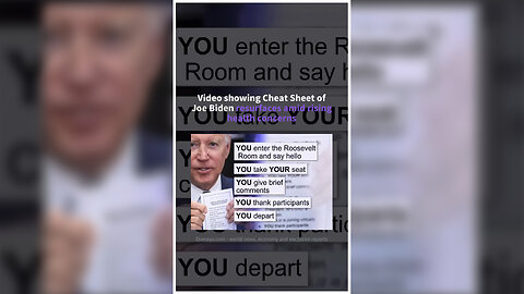 Joe Biden Unconsciously & Accidentally Reveals Cheat Sheet With Instructions