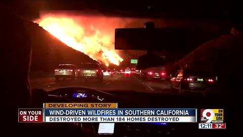 Wind-driven wildfires in southern California