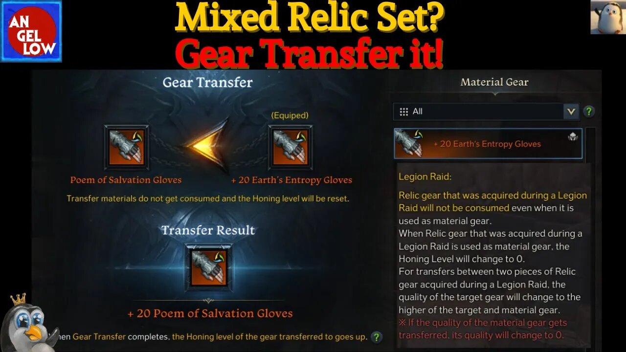 Gear Transferring Relics is Unique and I Like IT! Mixed Set? How I Finished my 6 Piece Set!