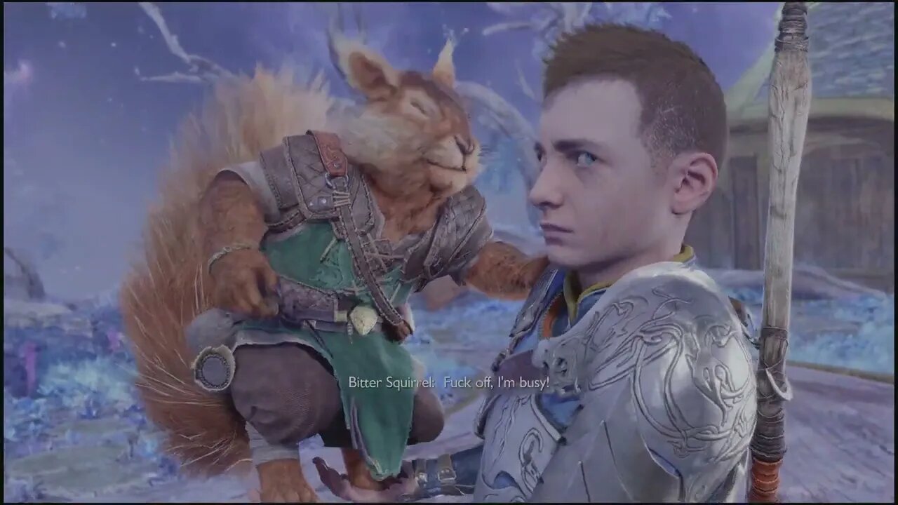 Meeting Ratatoskr, The Squirrel | God of War: Ragnarök 4K Clips (PS5, PS4) | God of War Ragnarok