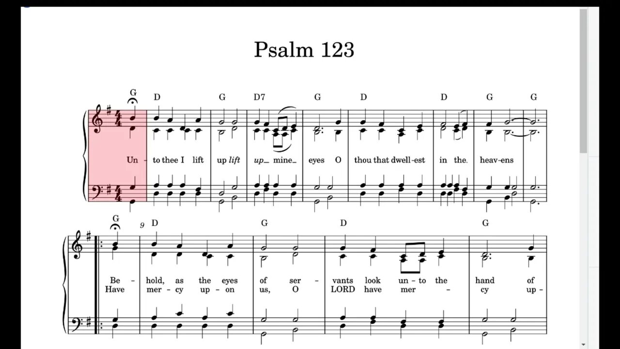 Psalm 123 KJV Song