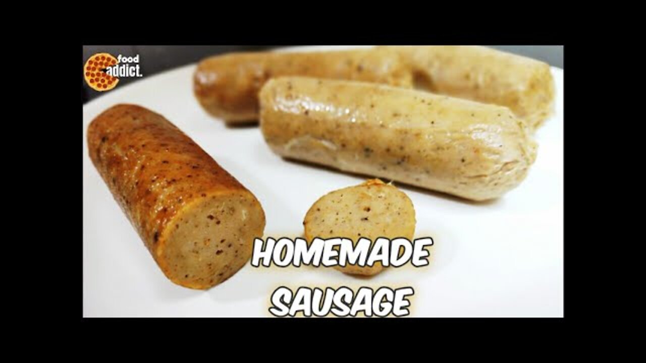 Homemade chicken sausage recipe | How to make sausage at home | Easy sausage |